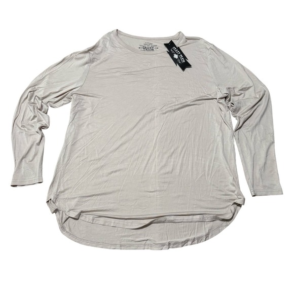 Crazy Train Tops - NWT Crazy Train Women's Beige Long Sleeve Soft Stretch Top Size 2XL 25 x 30